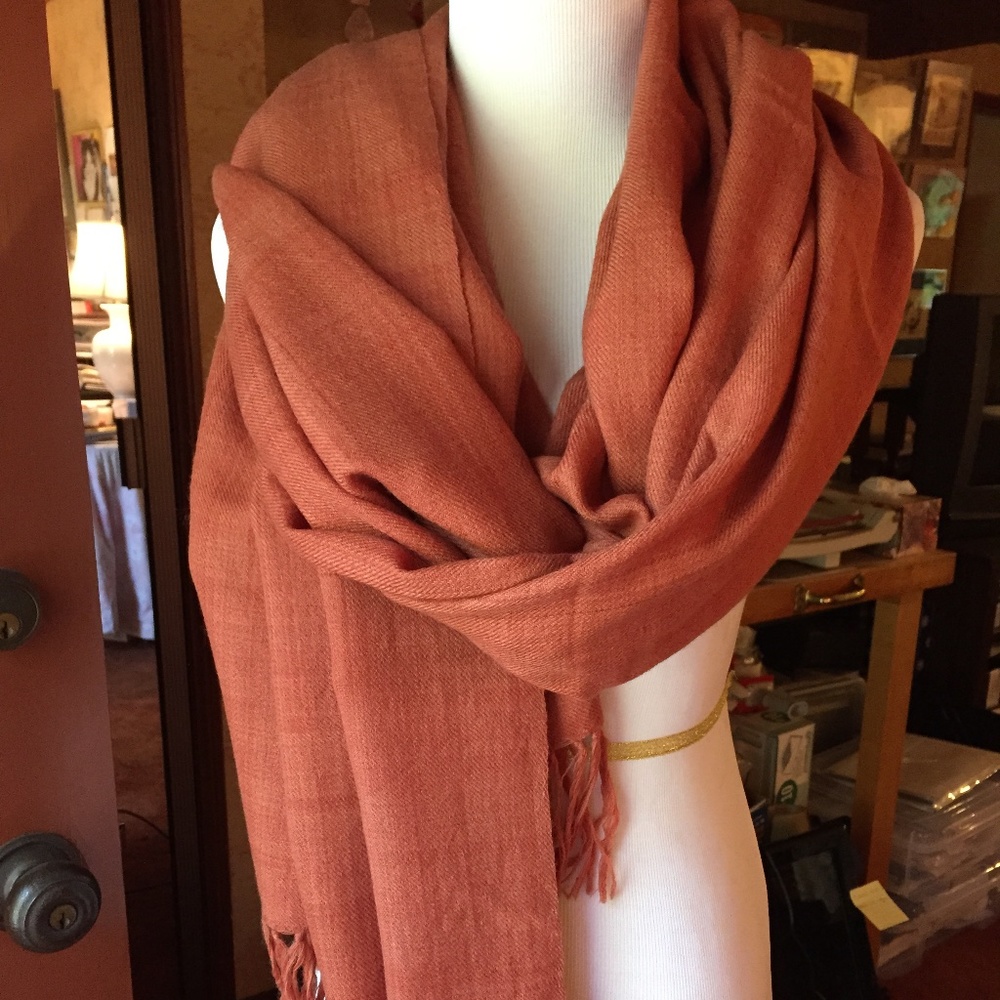 Hand Woven Vegetable Dyed Lambs Wool Shawl